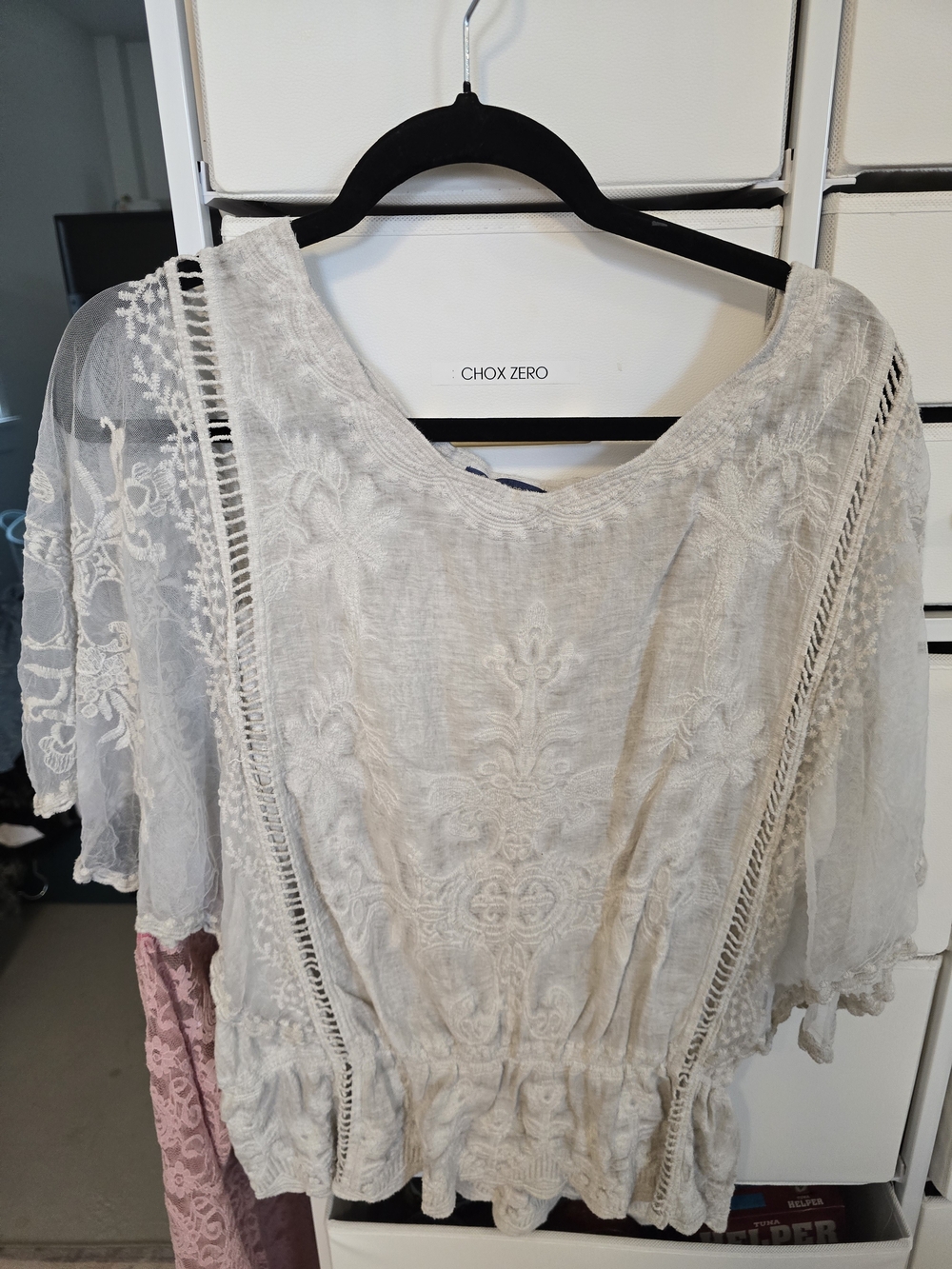 Gorgeous Democracy Cream Embroidered Blouse